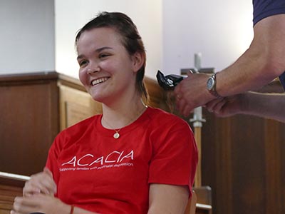 Lois Shaves Her Head to Support Acacia Family Support