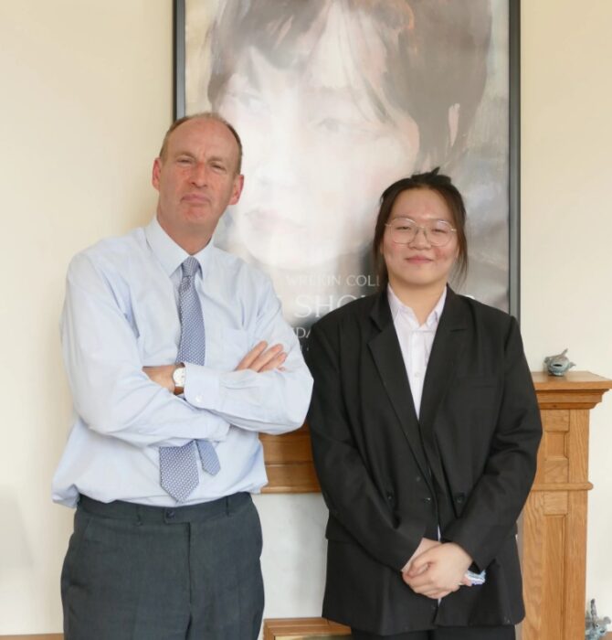 Mr Firth Prepares For His Portrait