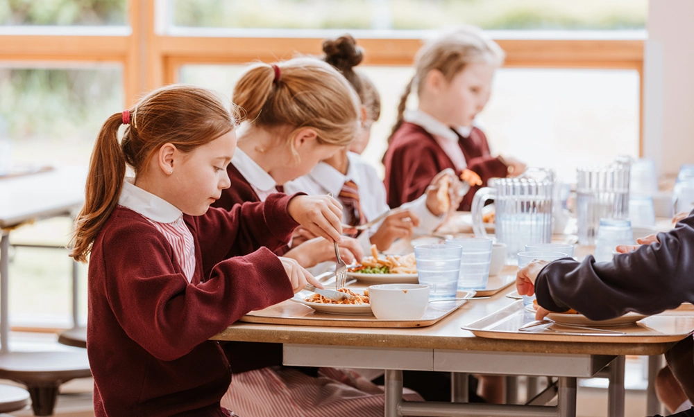 enjoying lunch