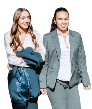 two wrekin international students in smart business suits