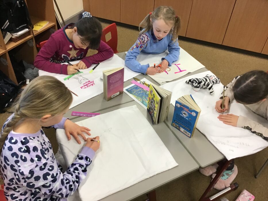 Pupils Creating World Book Day Pillowcases At Private Prep School