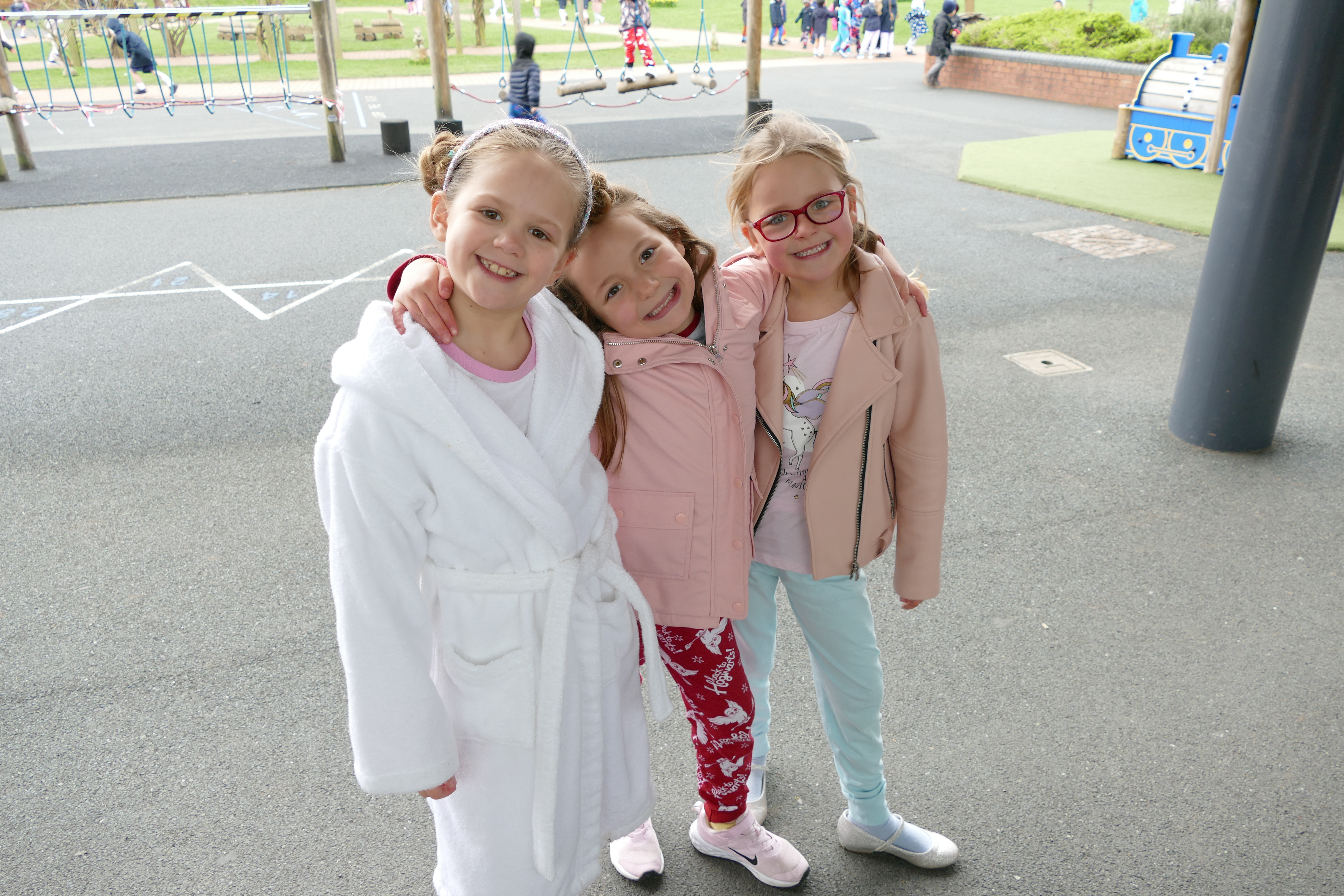 Three Prep School Pupils Wearing World Book Day Costumes